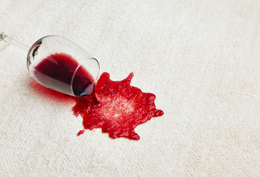 red wine on carpet